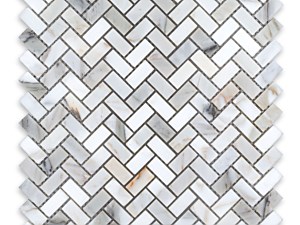 Calacatta Gold Marble Mini Herringbone